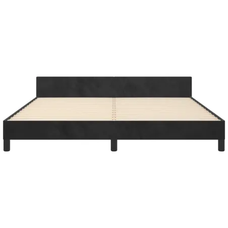 Cadre de lit sans matelas noir 160x200 cm velours