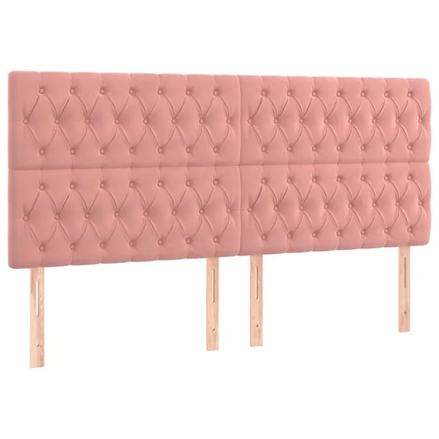 Cadre de lit sans matelas rose velours
