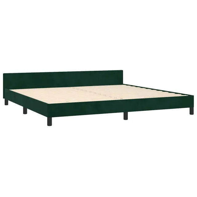 Cadre de lit sans matelas vert foncé 200x200 cm velours