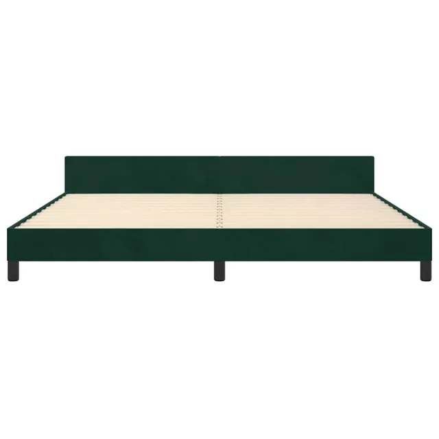 Cadre de lit sans matelas vert foncé 200x200 cm velours