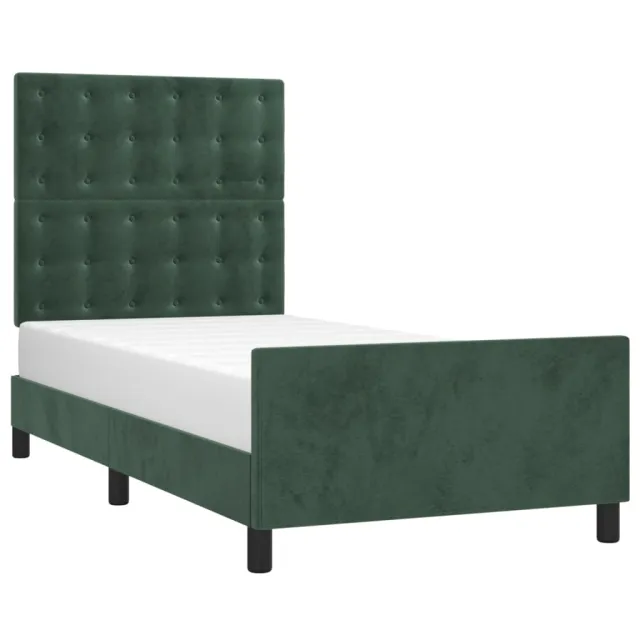Cadre de lit sans matelas vert foncé 80x200 cm velours