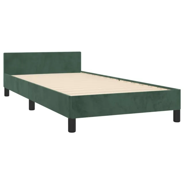 Cadre de lit sans matelas vert foncé 80x200 cm velours