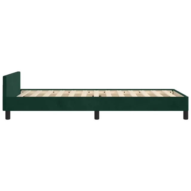 Cadre de lit sans matelas vert foncé 80x200 cm velours