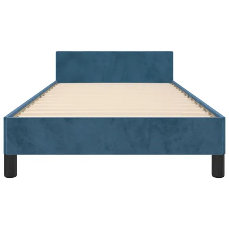 Cadre de lit sans matelas bleu foncé 80x200 cm velours