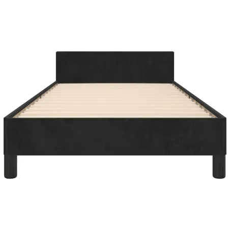 Cadre de lit sans matelas noir 90x200 cm velours