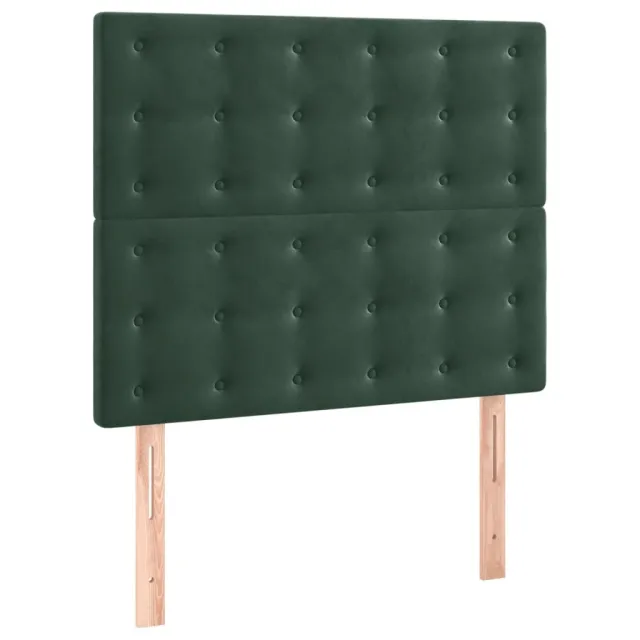Cadre de lit sans matelas vert foncé 100x200 cm velours