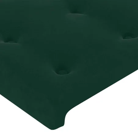 Cadre de lit sans matelas vert foncé 100x200 cm velours