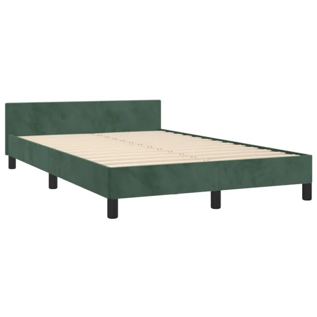 Cadre de lit sans matelas vert foncé 120x200 cm velours