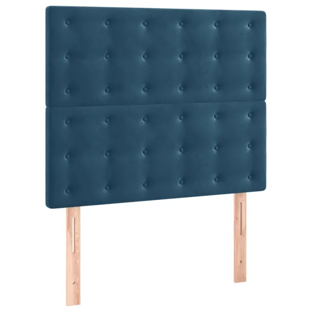 Cadre de lit sans matelas bleu foncé 120x200 cm velours