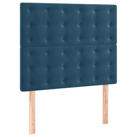 Cadre de lit sans matelas bleu foncé 120x200 cm velours