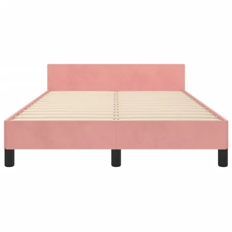 Cadre de lit sans matelas rose 120x200 cm velours