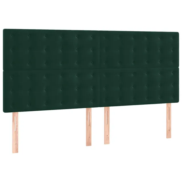Cadre de lit sans matelas vert foncé 140x190 cm velours