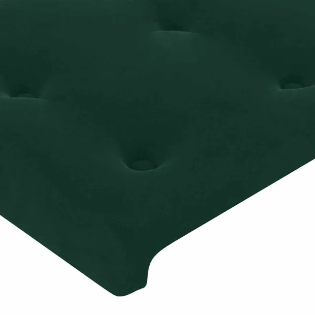 Cadre de lit sans matelas vert foncé 140x190 cm velours