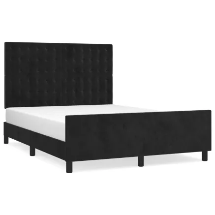 Cadre de lit sans matelas noir 140x200 cm velours 2