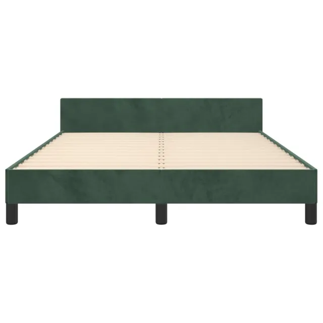 Cadre de lit sans matelas vert foncé 140x200 cm velours