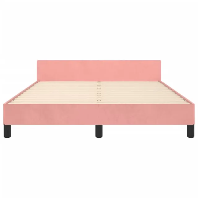 Cadre de lit sans matelas rose 140x200 cm velours