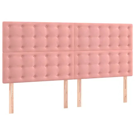 Cadre de lit sans matelas rose 140x200 cm velours