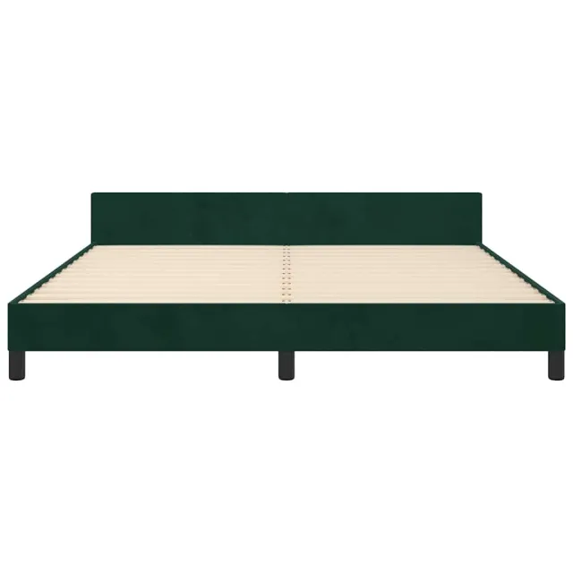 Cadre de lit sans matelas vert foncé 160x200 cm velours