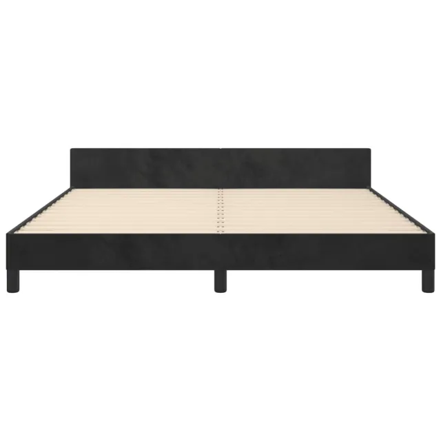 Cadre de lit sans matelas noir velours