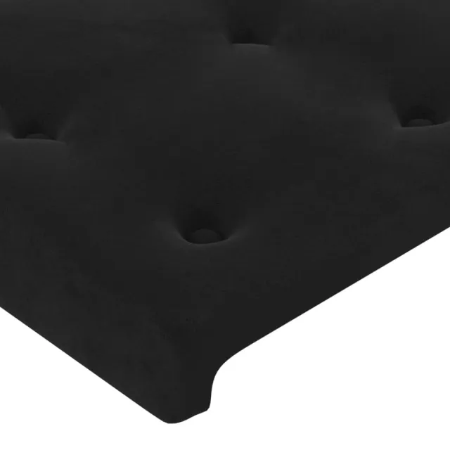 Cadre de lit sans matelas noir velours