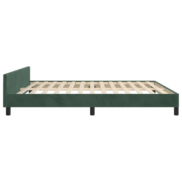 Cadre de lit sans matelas vert foncé velours