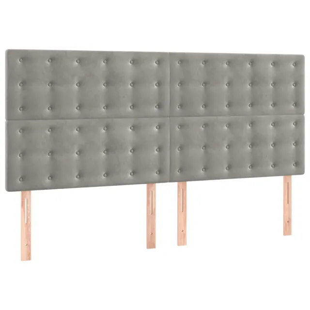 Cadre de lit sans matelas gris clair 200x200 cm velours