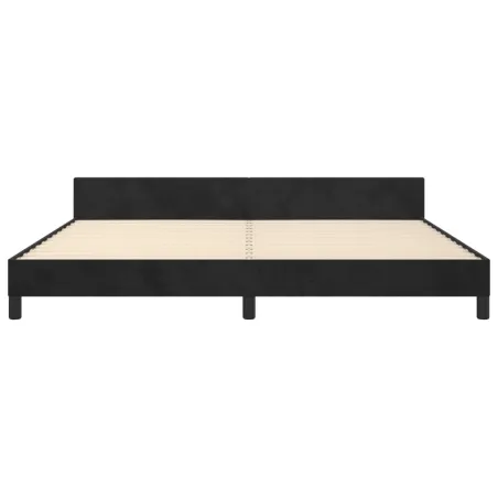 Cadre de lit sans matelas noir 200x200 cm velours