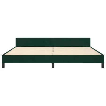 Cadre de lit sans matelas vert foncé 200x200 cm velours
