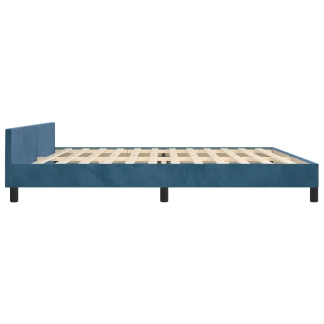 Cadre de lit sans matelas bleu foncé 200x200 cm velours