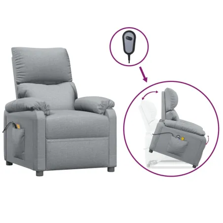 Fauteuil de massage inclinable Gris clair Tissu
