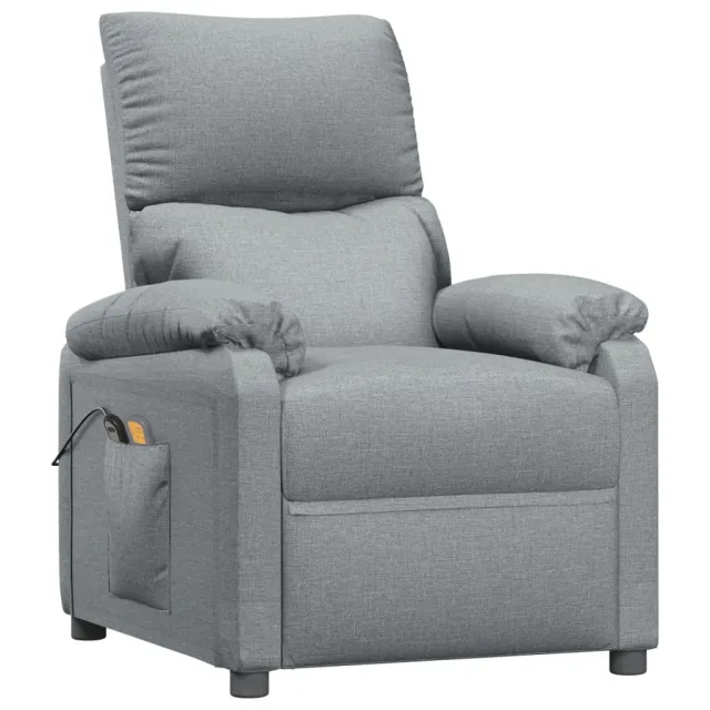 Fauteuil de massage inclinable Gris clair Tissu