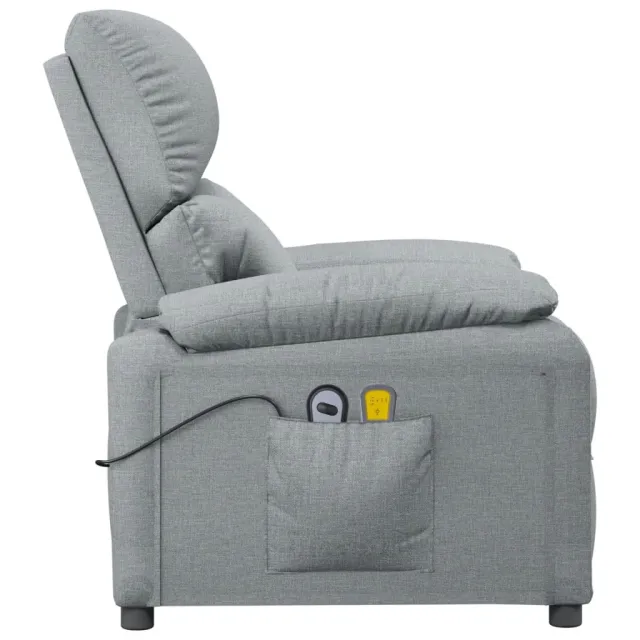 Fauteuil de massage inclinable Gris clair Tissu