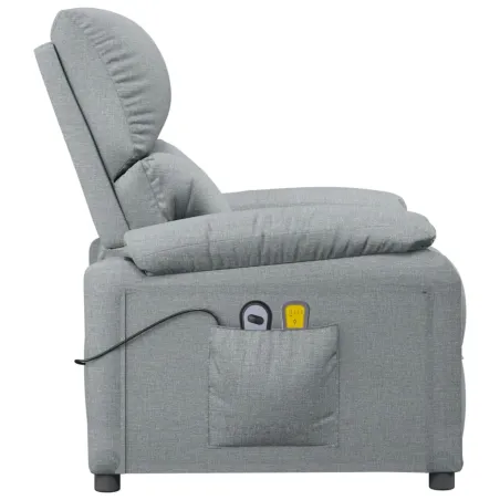 Fauteuil de massage inclinable Gris clair Tissu