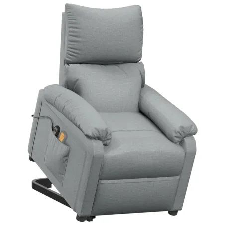 Fauteuil de massage inclinable Gris clair Tissu