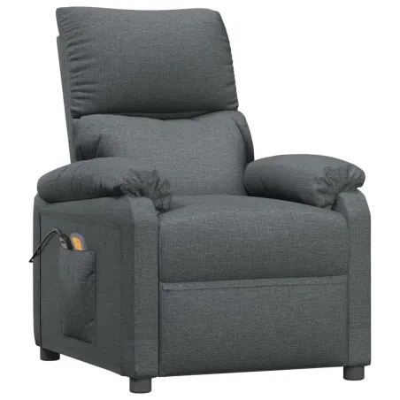 Fauteuil de massage inclinable Gris foncé Tissu