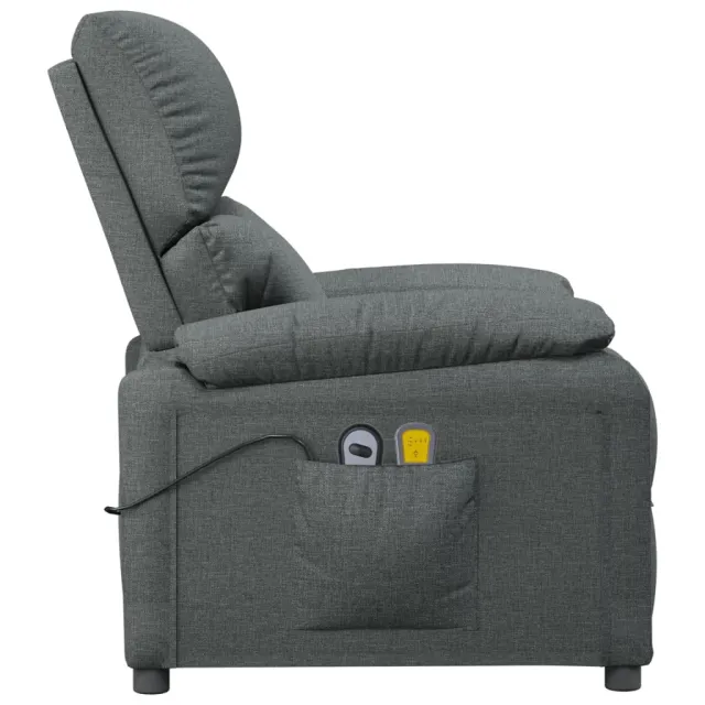 Fauteuil de massage inclinable Gris foncé Tissu