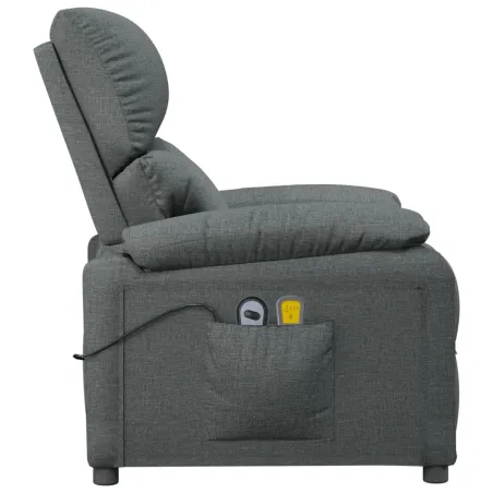 Fauteuil de massage inclinable Gris foncé Tissu