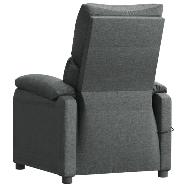 Fauteuil de massage inclinable Gris foncé Tissu