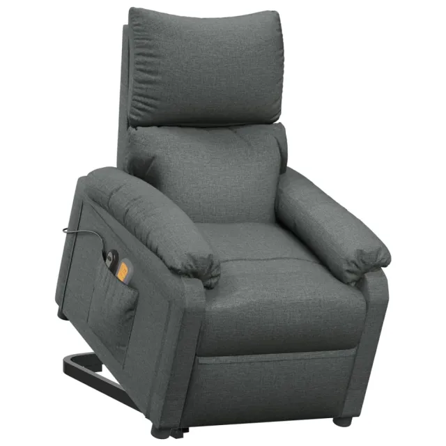 Fauteuil de massage inclinable Gris foncé Tissu