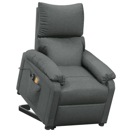 Fauteuil de massage inclinable Gris foncé Tissu