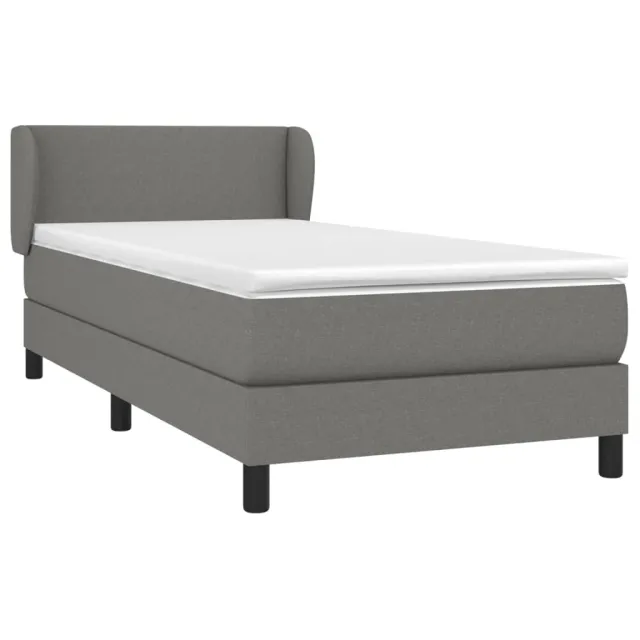 Sommier à lattes de lit avec matelas Gris foncé 80x200 cm Tissu