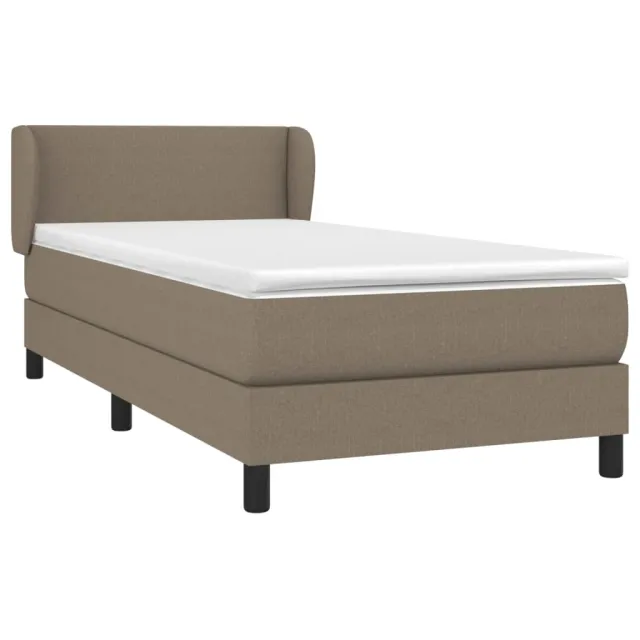 Sommier à lattes de lit avec matelas Taupe 90x190 cm Tissu
