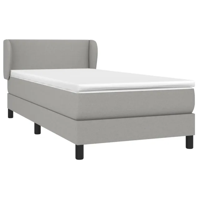 Sommier à lattes de lit avec matelas Gris clair 100x200cm Tissu