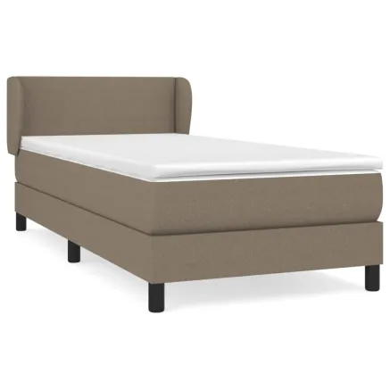 Sommier à lattes de lit avec matelas Taupe 100x200 cm Tissu 2
