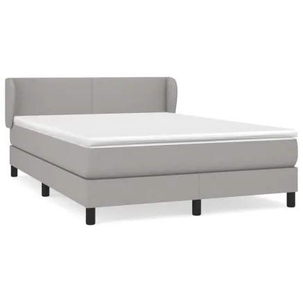 Sommier à lattes de lit avec matelas Gris clair 140x200cm Tissu 2