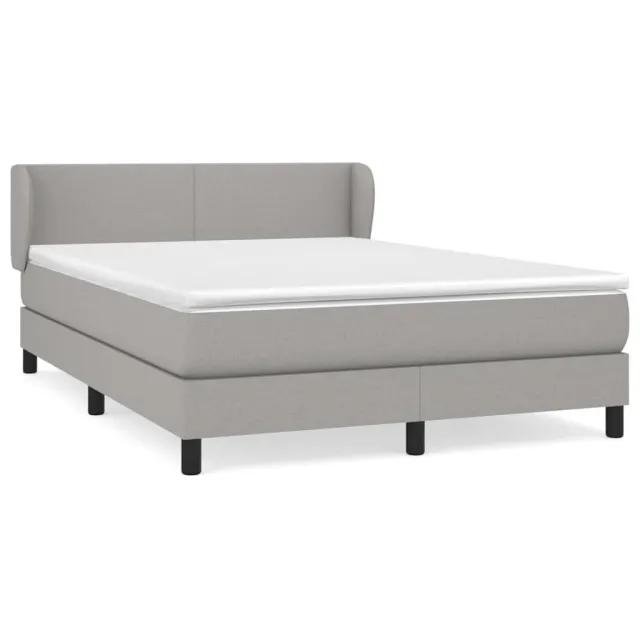 Sommier à lattes de lit avec matelas Gris clair 140x200cm Tissu