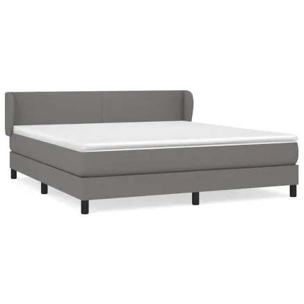 Sommier à lattes de lit avec matelas Gris foncé 160x200cm Tissu 2