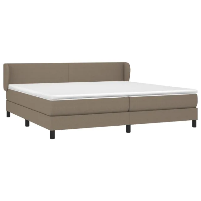 Sommier à lattes de lit avec matelas Taupe 200x200 cm Tissu