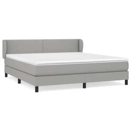 Sommier à lattes de lit avec matelas Gris clair 180x200cm Tissu 2