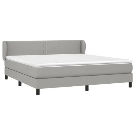 Sommier à lattes de lit avec matelas Gris clair 180x200cm Tissu